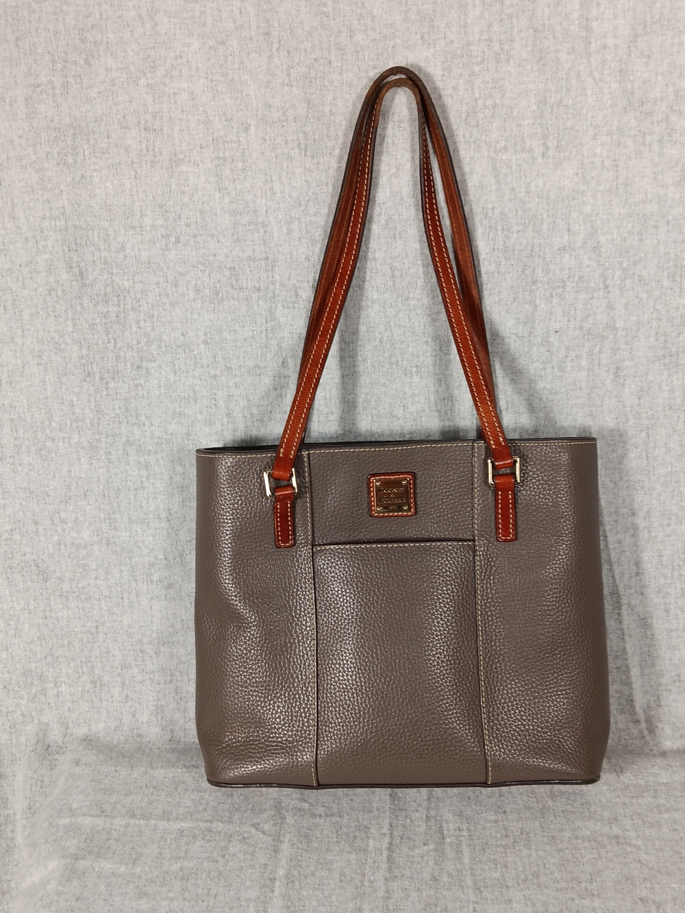 Dooney & Bourke Lexington Pebble Leather Tote with Brown Handles